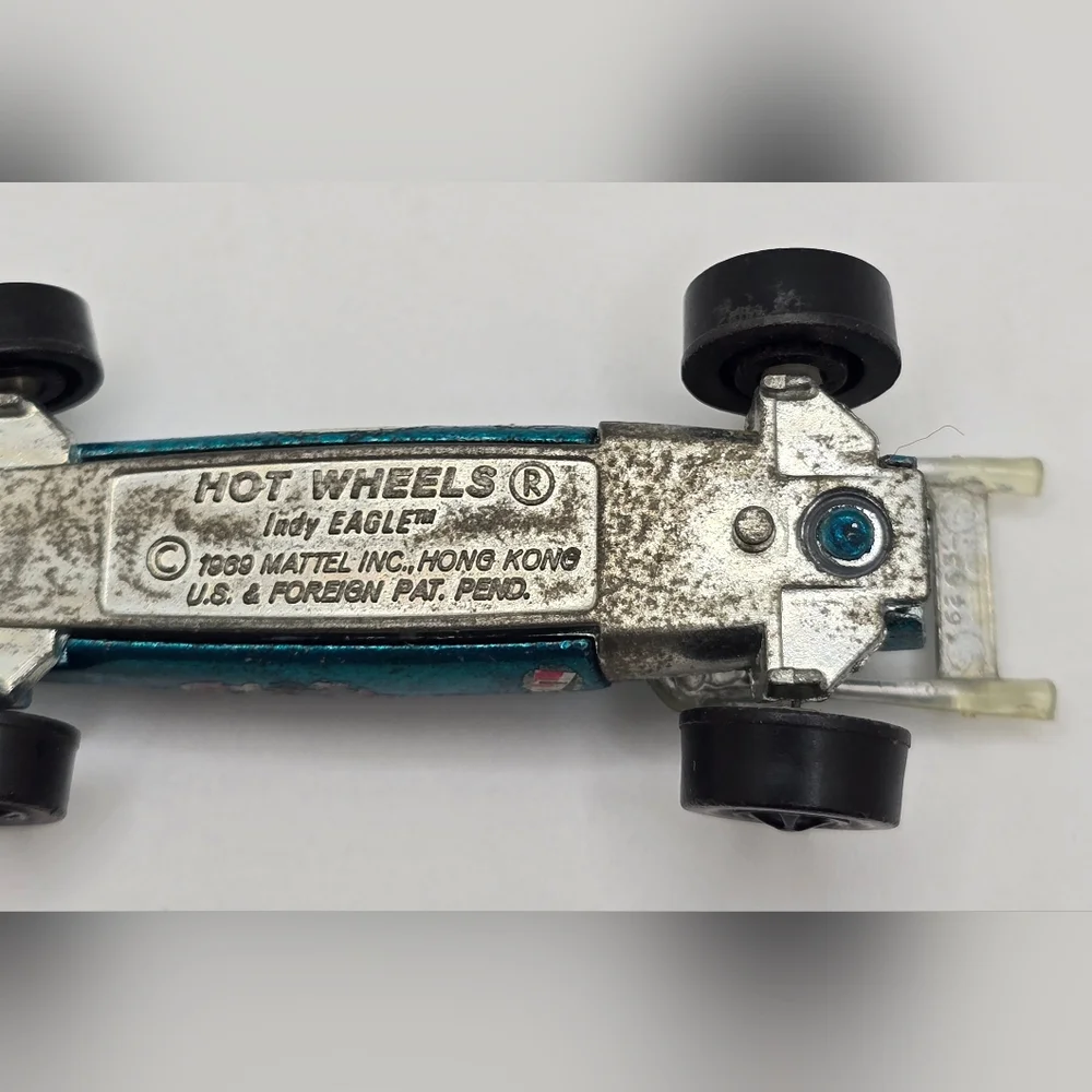 Redline Hot Wheels Indy Eagle Aqua Black Interior 1969 Hong Kong GUC
